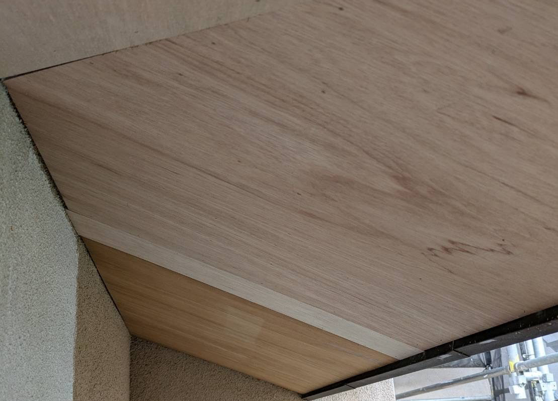 石岡市で軒天の部分張り替え