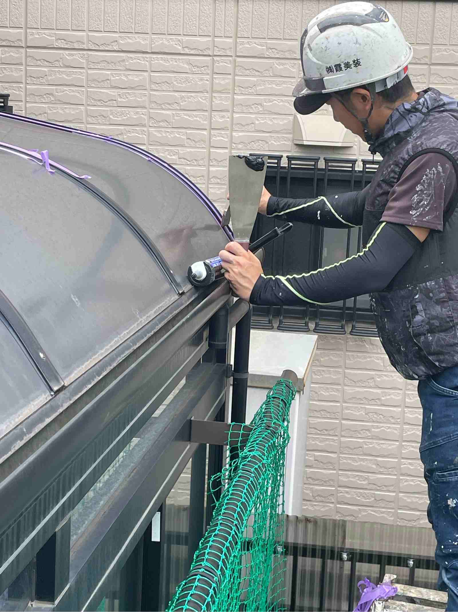 サンルーム雨漏り、シーリング施工