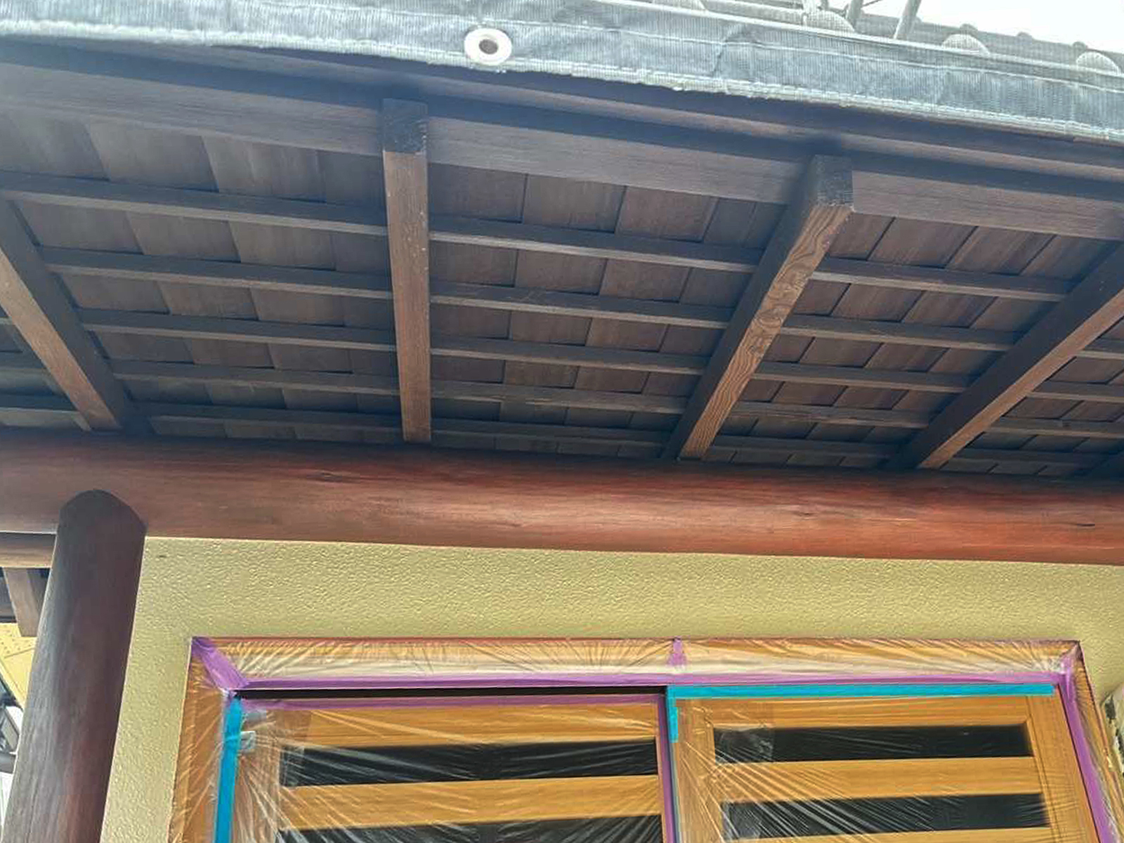 かすみがうら市で木部の防虫防腐・防カビ・防虫塗装をおこないます、施工完了