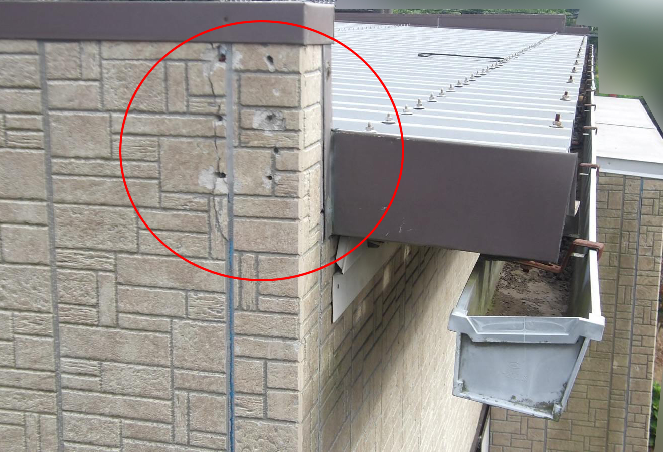 行方市雨漏り被害現場の外壁塗装