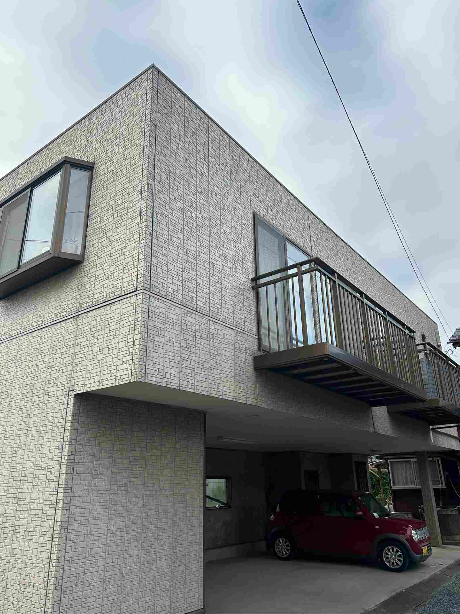 行方市の外壁塗装現場、施工前