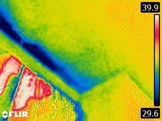 行方市で雨漏り原因を探して散水調査サーモグラフィー