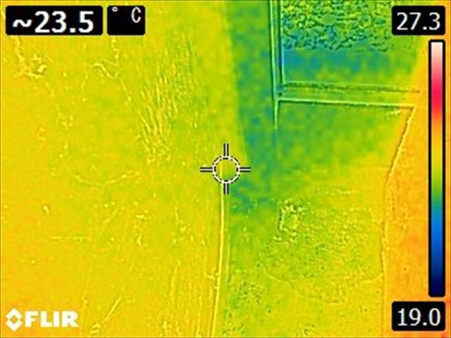 つくば市の雨漏り、室内サーモグラフィ