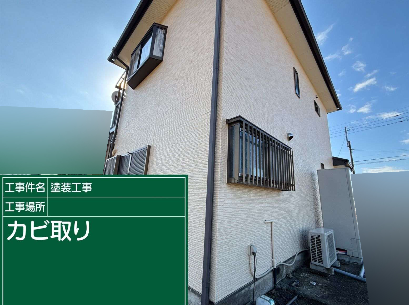 外壁苔カビ取り施工完了