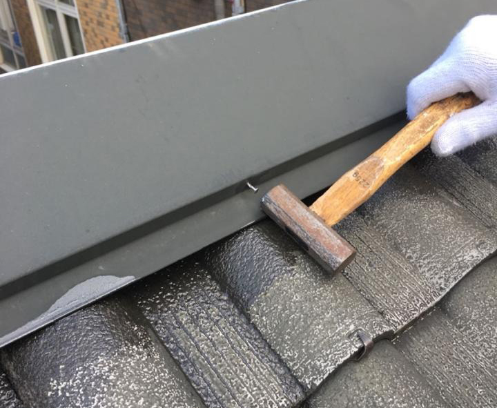 つくば市屋根棟板金釘打ち直し