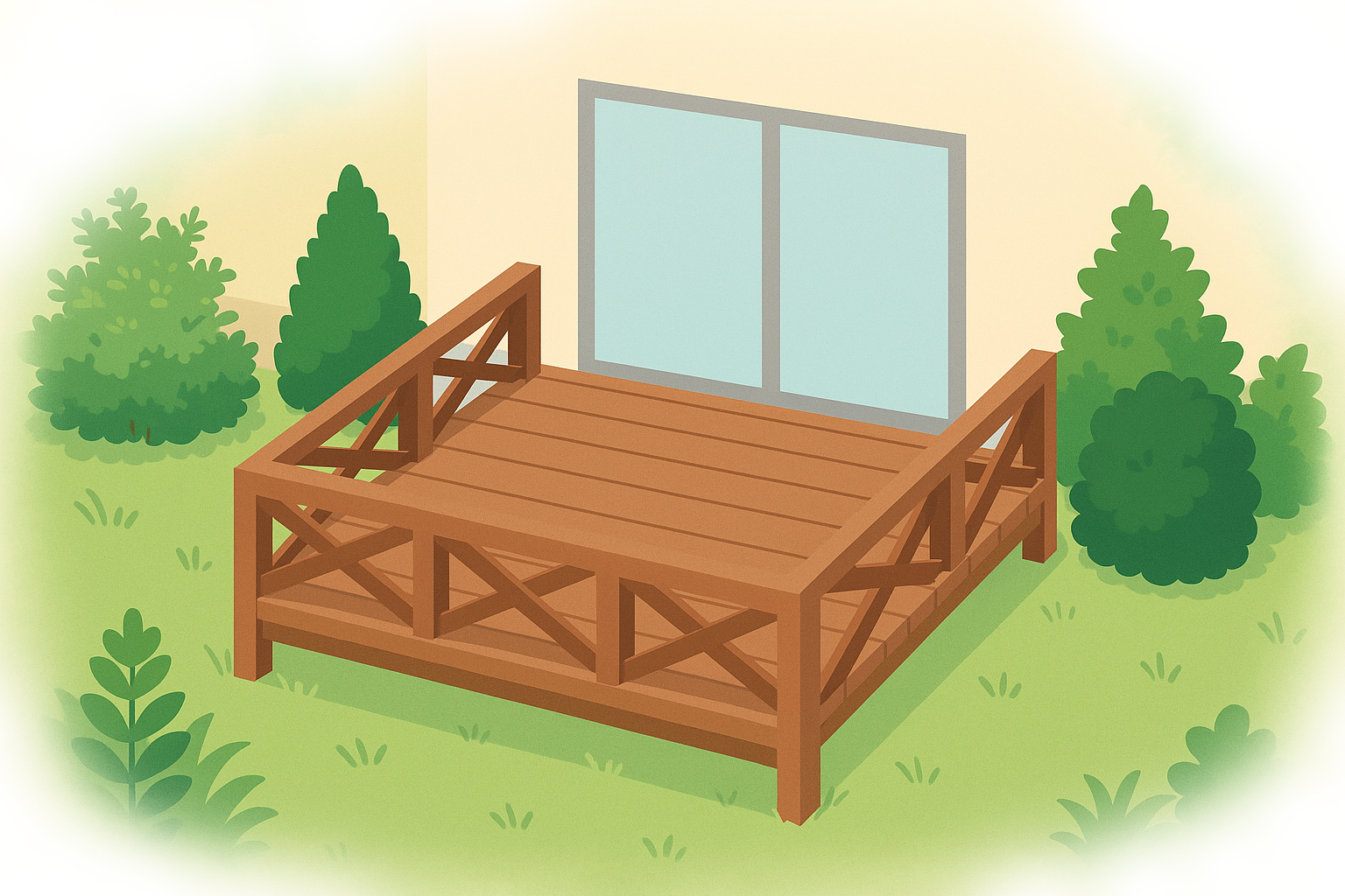 ウッドデッキイラスト画像