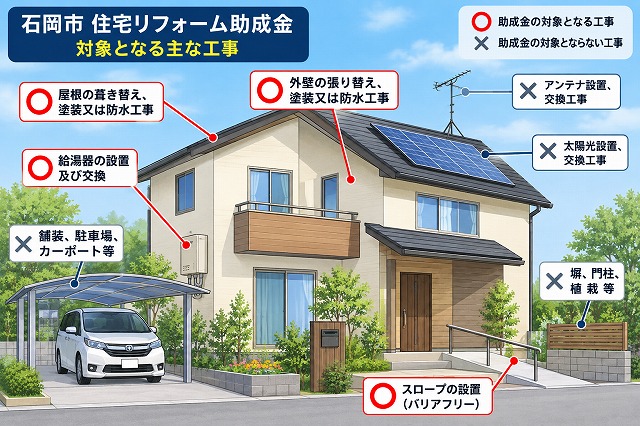 石岡市住宅リフォーム助成金 対象工事案内